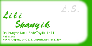 lili spanyik business card